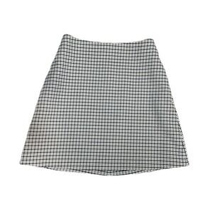 Aritzia Wilfred Classic Black and Yellow Checkered Plaid Skirt